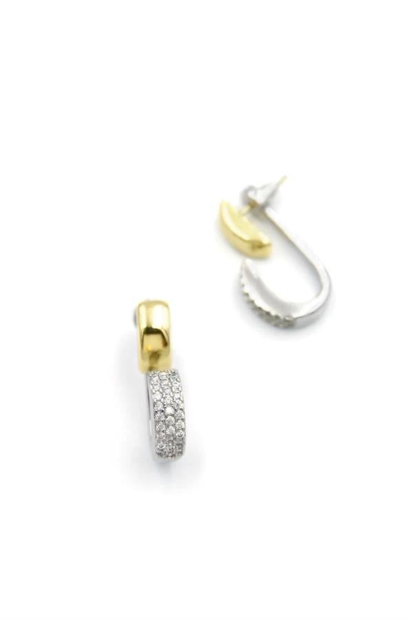 Taşlı Halka Küpe - Altın - Image 1