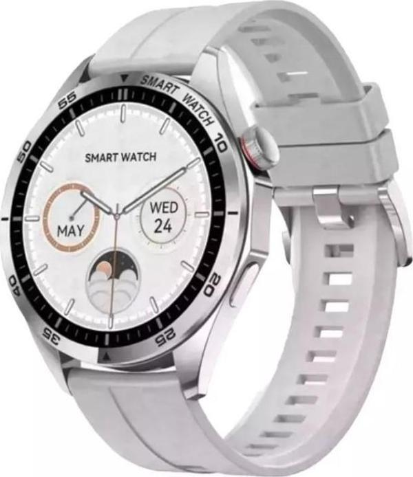 Schitec Watch Gt4 Amoled Ekran Android İos Harmonyos Uyumlu 3 Kordonlu Akıllı Saat Gümüş - Image 1
