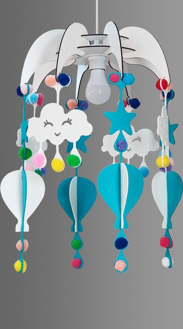 Design Otto Dream Light Dekoratif Çocuk Odası Avize Bebek Odası Avize Mavi - Image 1