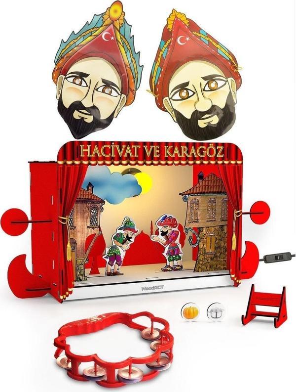 Design Otto Woodact Hacivat Ve Karagöz Drama Oyun Sahnesi & Gece Lambası - Image 1