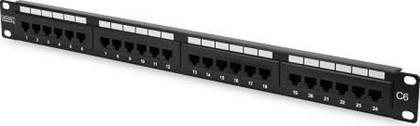 DIGITUS 1U 24port Cat6 Utp Bakır Patch Panel DN-91624U - Image 1