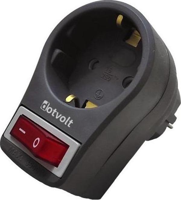 DOTVOLT 1-li Surge Hunter 250 Joules Akım Koruma Prizi Siyah - Image 1