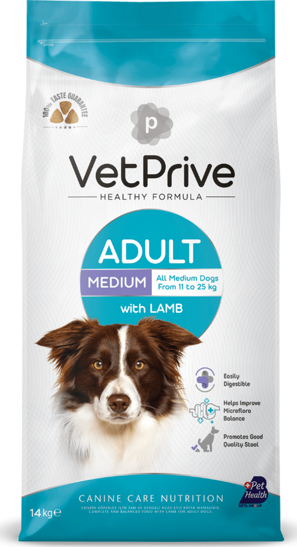 Vet Prive Dog Adult Medium With Lamb 14 Kg - Image 1