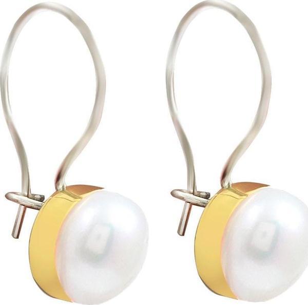 Doğal İnci Taşlı Otantik Gümüş Kadın Küpe 925 Ayar Mini Küpe Inci Taşlı Küpe - Image 1