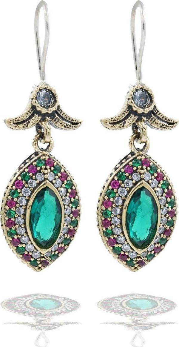 Midyat Serisi Açık Renkli Akuamarin Taşlı Gümüş Kadın Otantik Küpe - Image 1