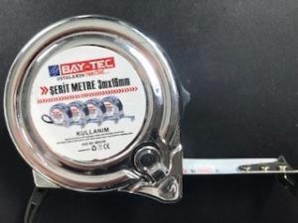Bay-Tec Mk4145 3Mt 16MM Krom Şerit Metre - Image 1