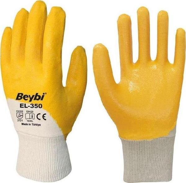 Beybi Pamuk Nitril PMK KN350 10 Beden Eldiven 12li Paket EN388 (2111X) - Image 1