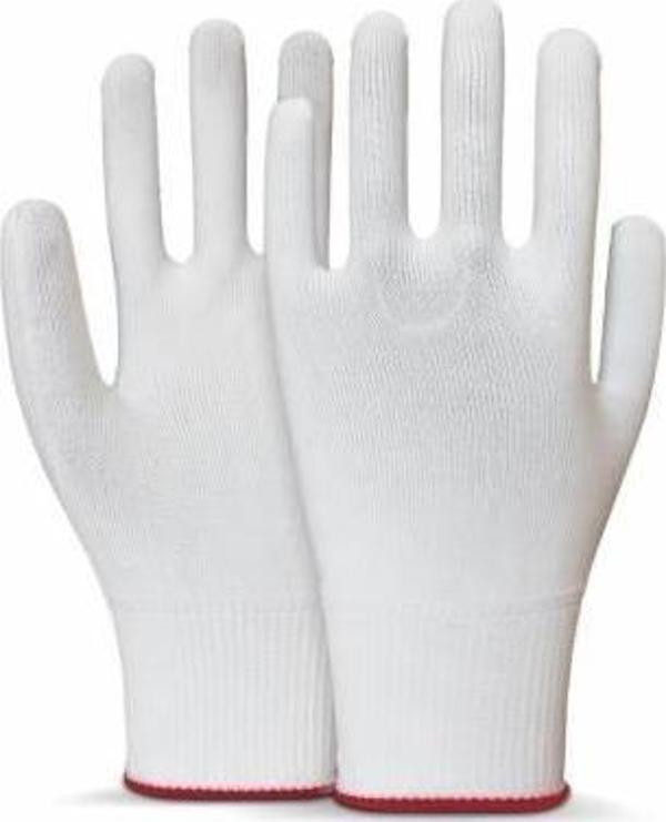 Beybi Polyester Örgülü Beyaz 9 Beden Kasiyer Eldiven 10lu Paket - Image 1