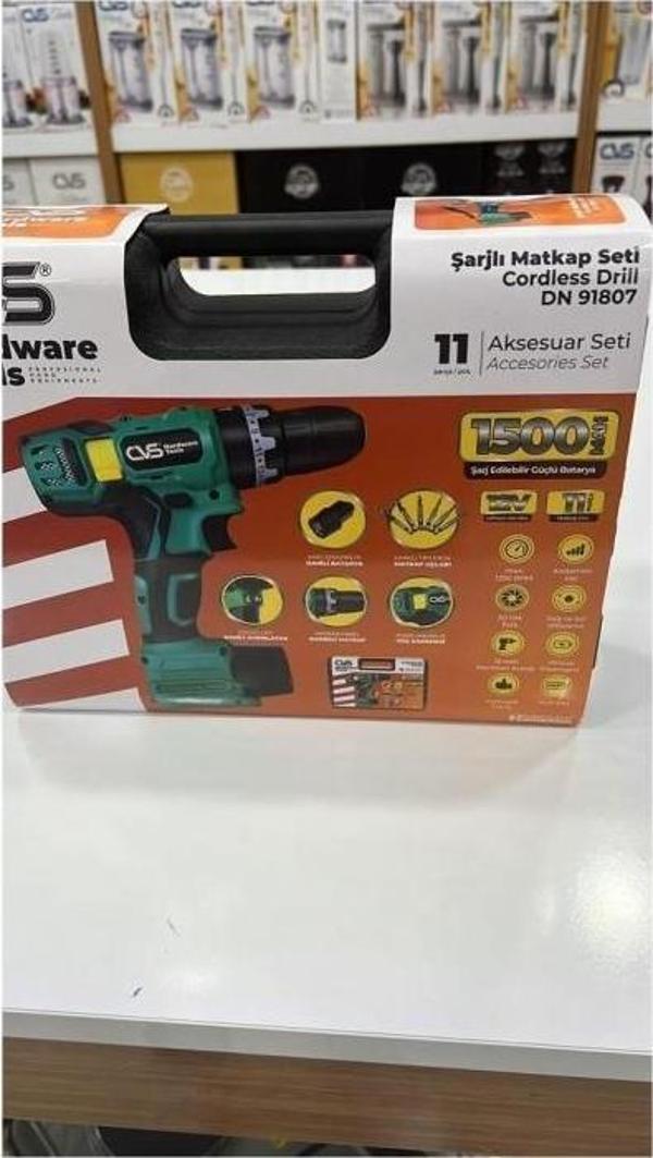 Cvs Dn 91807 12V Akülü Matkap Seti 11 Parça Aksesuar Seti 1500Mah - Image 1
