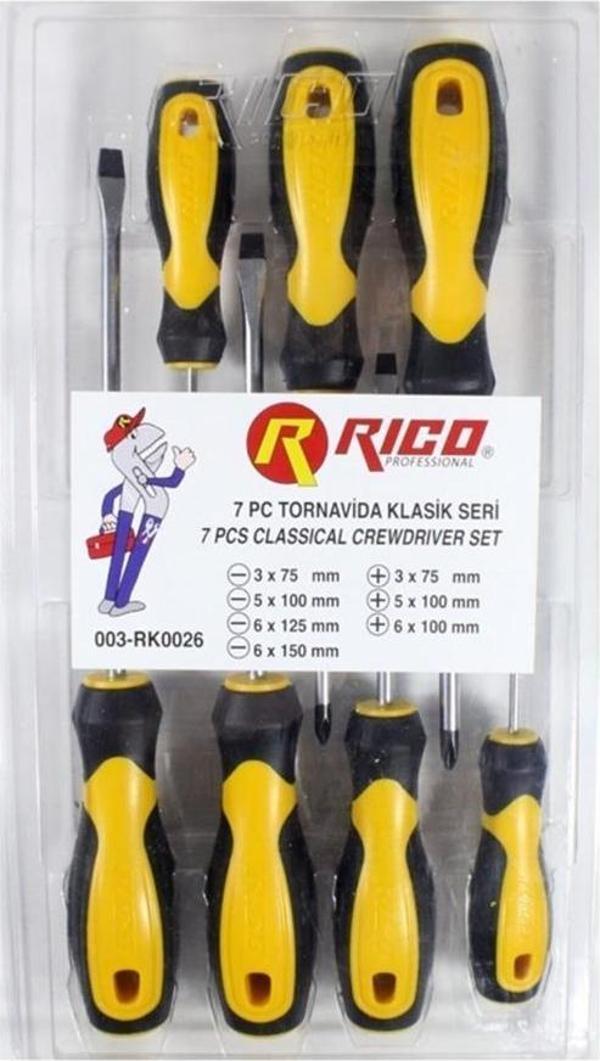 Rıco 003-RK0026 7li Klasik Tornavida Seti (4 Düz -3 Yıldız) - Image 1
