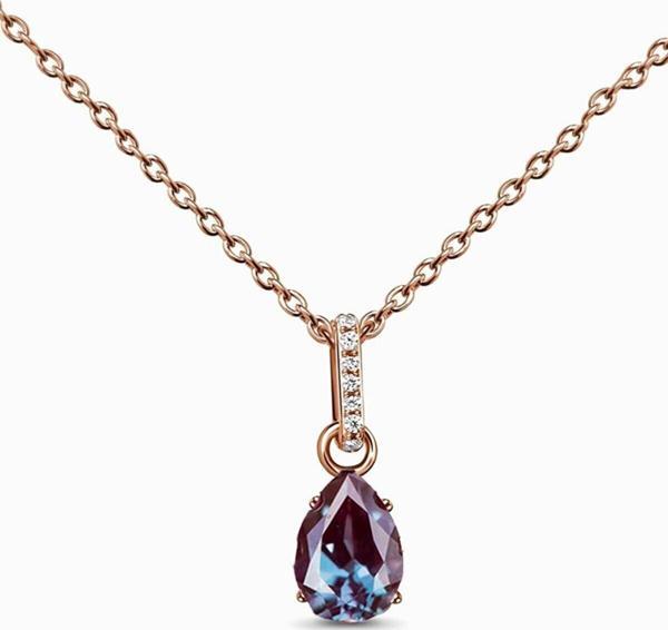Eva Jewelry Mistik Topaz Taşlı 14k Rose Gold Kaplama Kadın Kolye - Image 1