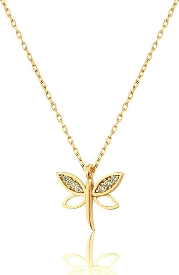 Eva Jewelry Yusufçuk Model Minimal 14k Gold Kaplama Kadın Kolye - Image 1
