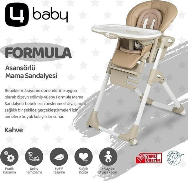 4 Baby Formula Lüks Mama Sandalyesi Kahverengi - Image 1