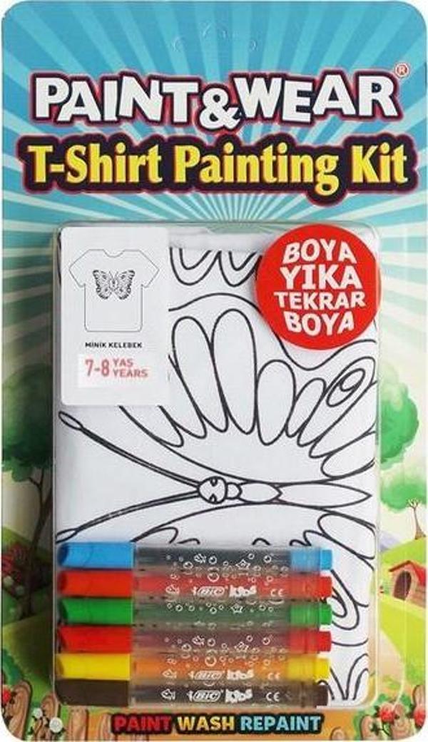 Paint Wear Kelebek 7 8 yaş Tişört Boyama Seti  - Image 1