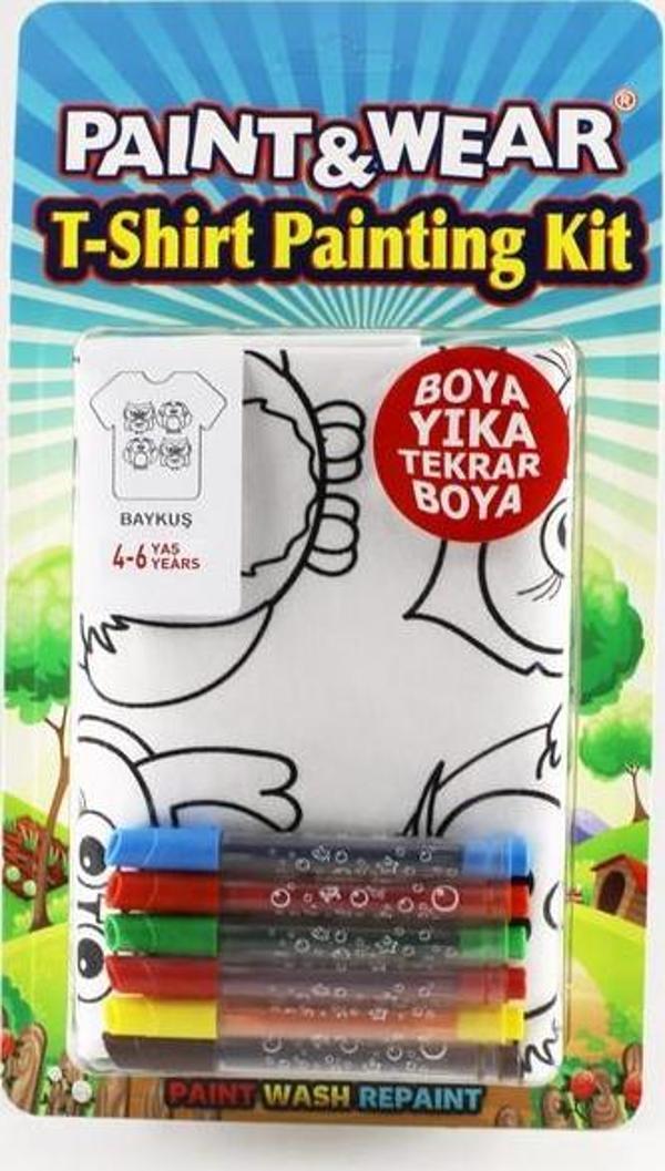 Paint Wear Baykuş 4 6 Yaş Tshirt Boyama Set - Image 1