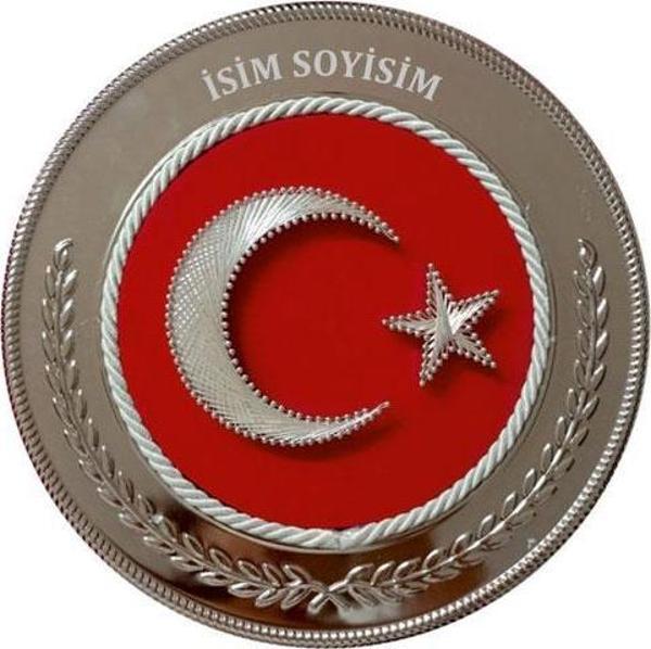 AYYILDIZ FİLOGRAFİ İŞLEMELİ TABAK PLAKET (25 cm çap) - Image 1
