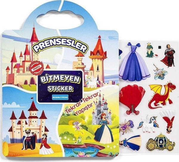 Gepettoys Pedagog Onaylı Bitmeyen Sticker Kitabım Tekrar Tekrar Kullanılabilir Stickerlar Prensesler - Image 1