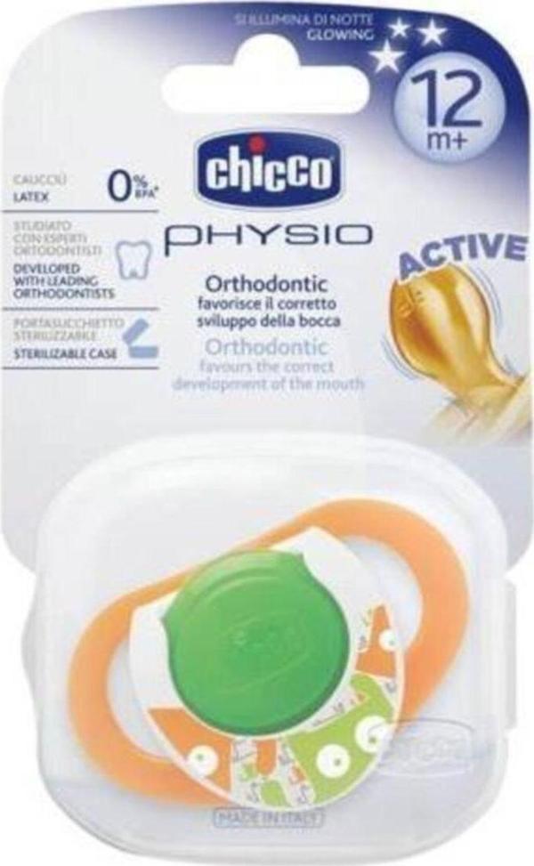 Chicco Physio Active Kauçuk Emzik 12+ Ay Turuncu - Image 1