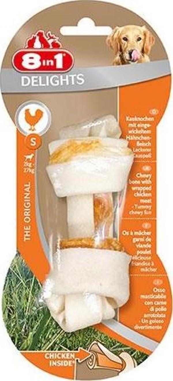 8in1 Delights Bones Düğümlü Tavuklu Ağız Bakım Kemik Köpek Ödülü Small 35 Gr - Image 1