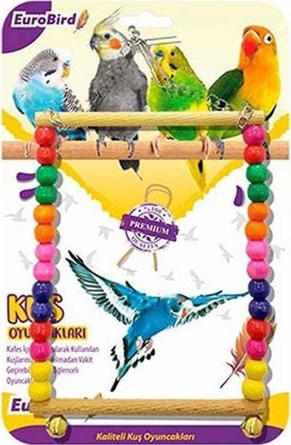 EuroBird Boncuklu Kare Salıncak Kuş Oyuncağı - Image 1