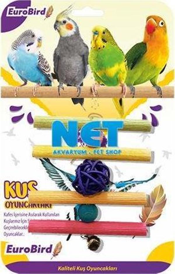 EuroBird Kuş Oyuncağı Renkli Dörtlü Tahta Merdiven  - Image 1