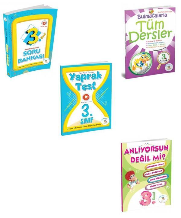 5 Renk Yayınları 3. Sınıf Tüm Dersler Soru Bankası + Yaprak Test + Bulmaca + Anlıyorsun Değil mi(4 Kitap) - 5 Renk Yayınları - Image 1