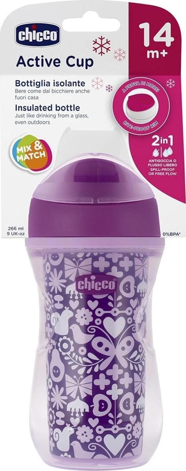 Chicco Isı Yalıtımlı Aktif Bardak 266 Ml 14 Ay+ Kız - Image 1