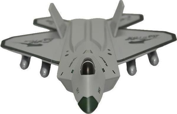 Ctoy Sürtmeli Çek Bırak F-22 Savaş Uçağı Gri - Image 1