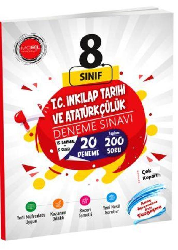 Mobil Yayınları 8. Sınıf İnkilap Tarihi Ve Atatürkçülük 20 Deneme  - Image 1