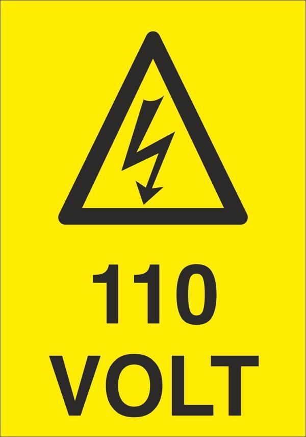 Technopa 110 Volt Uyarı Levhası - Image 1