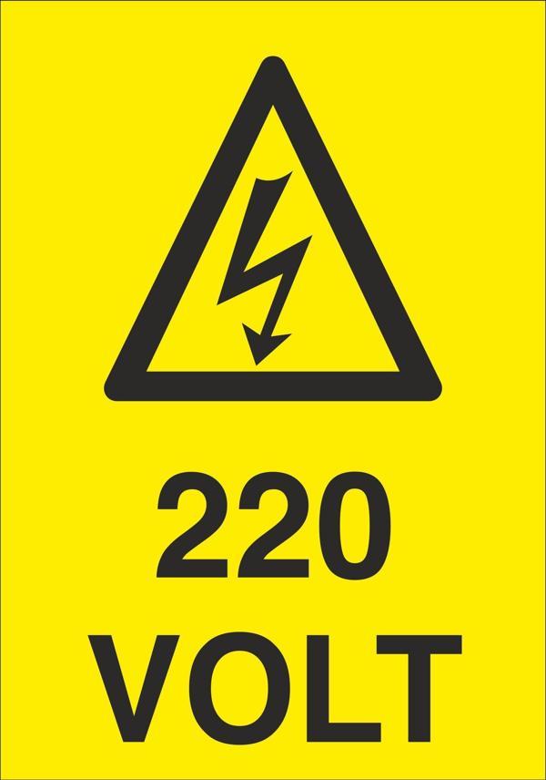 Technopa 220 Volt Uyarı Levhası - Image 1