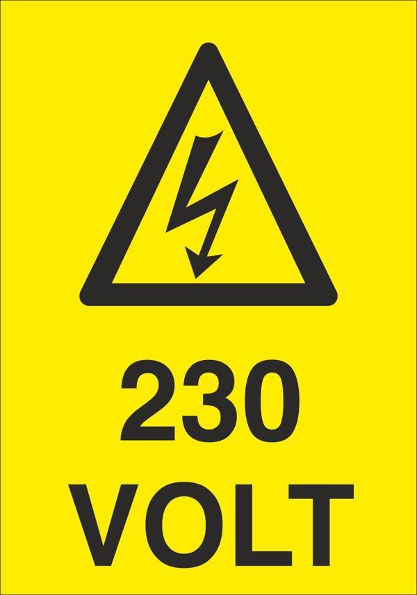 Technopa 230 Volt Uyarı Levhası - Image 1
