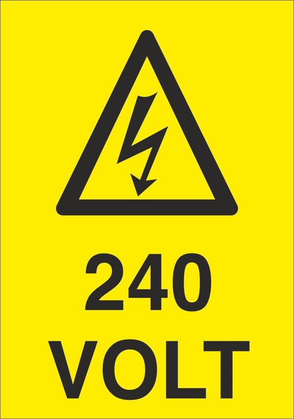 Technopa 240 Volt Uyarı Levhası - Image 1