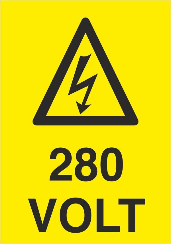 Technopa 280 Volt Uyarı Levhası - Image 1