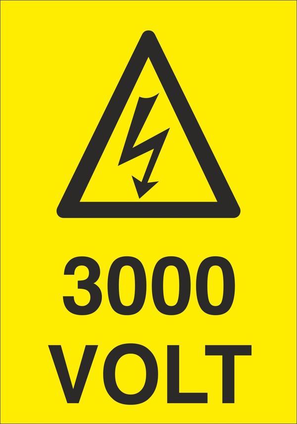 Technopa 3000 Volt Uyarı Levhası - Image 1