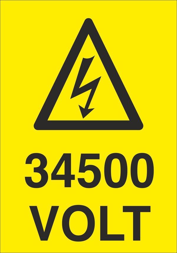 Technopa 34500 Volt Uyarı Levhası - Image 1