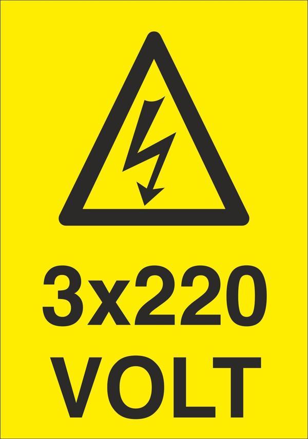 Technopa 3X220 Volt Uyarı Levhası - Image 1