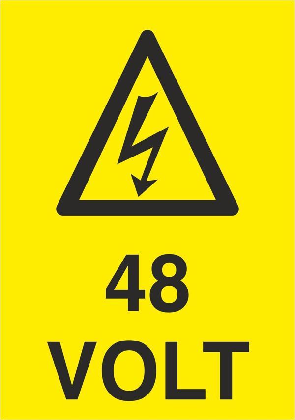 Technopa 48 Volt Uyarı Levhası - Image 1