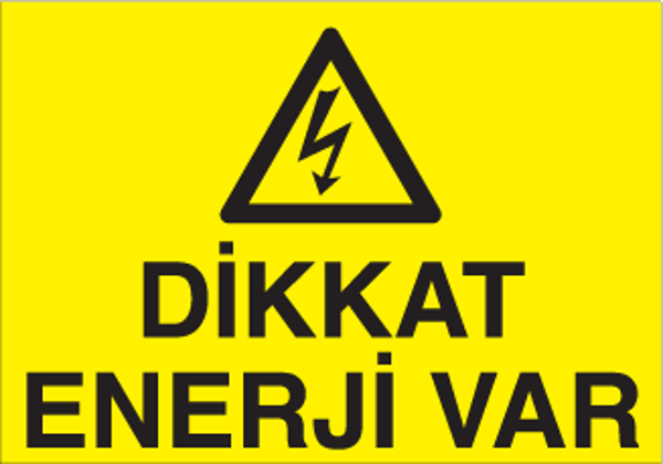 Dikkat Enerji Var Uyarı Levhası - Image 1