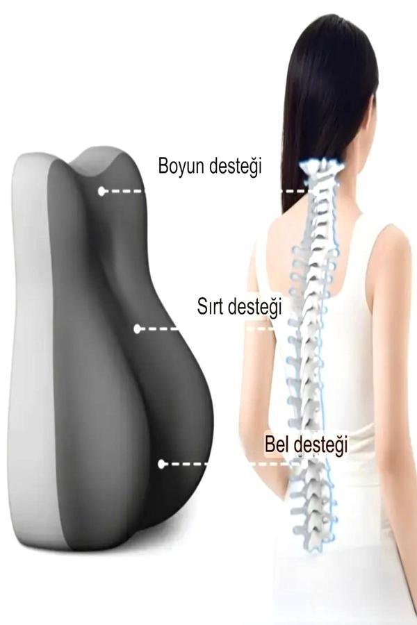 VISCORA ViscoForm Curve Ortopedik Bel & Bacak Destek Yastığı – Visco,-Yıkanabilir Kılıf – Ofis/Ev - Image 1