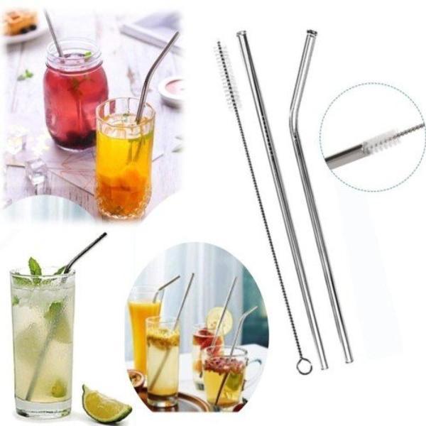 Büro Ev İçecek Keyfi için 5PARÇA Paslanmaz Metal Pipet Fırça Seti - Image 1