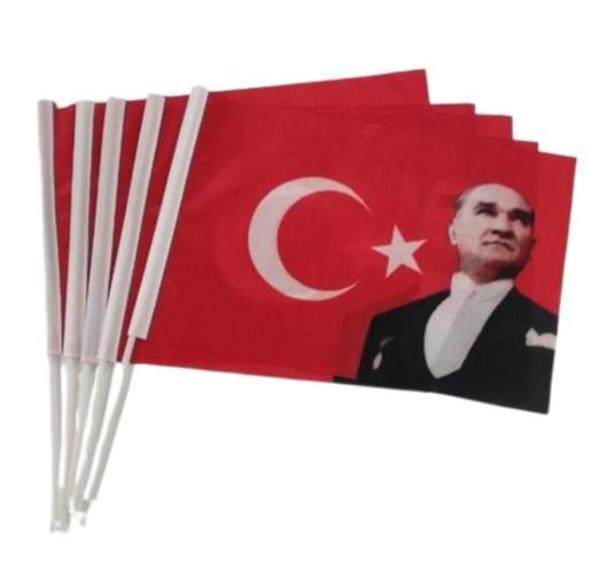 Sopalı Atalı Bayrak 30X45 Kumaş - 3 adet - Image 1
