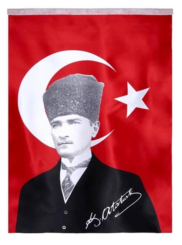 Atatürklü Bayrak 100X150 Atalı Türk Bayrağı - Image 1