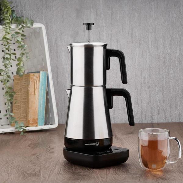 Korkmaz A850 Moderna Elektrikli Çay Makinesi French Press Özellikli Siyah - Image 1