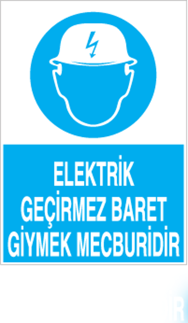 Elektrik Geçirmez Baret Uyarı Levhası - Image 1