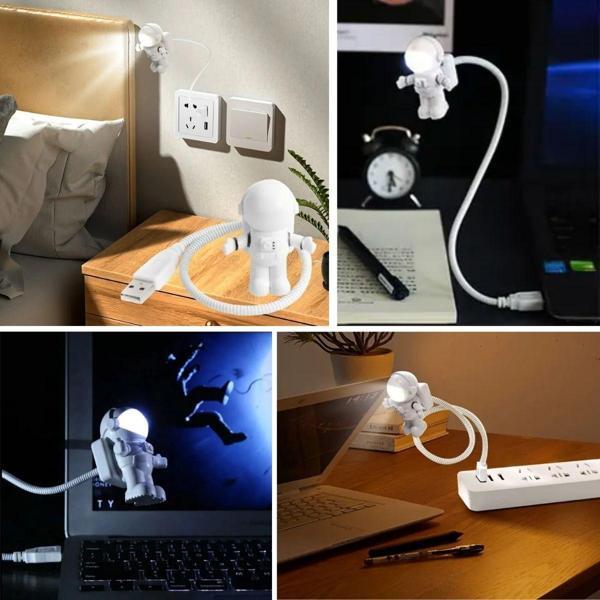 BUFFER® USB Astronot Gece Lambası, Masa Lambası, Kitap Okuma Lambası Işığı - Image 1