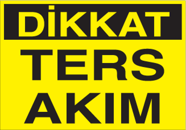 Dikkat Ters Akım Uyarı Levhası - Image 1