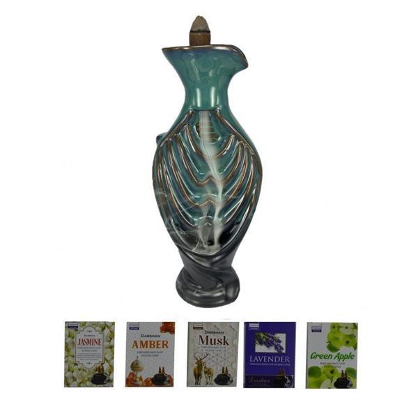 Porselen Geri Akış Tütsü Brülörü +5 Aromatik Tütsü CA5 Yeşil - Image 1