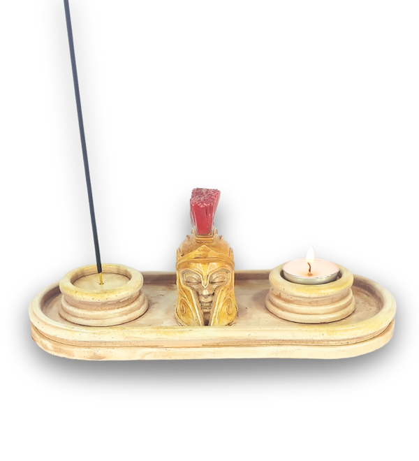 Antik Roma Hector Çubuk Tütsülük ve Tealight - Image 1