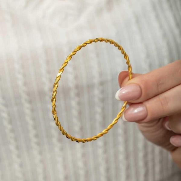 Gümüş Gold İkili Burgu Kadın Bilezik  SL8020 - Image 1